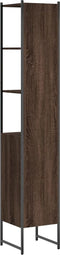 vidaXL - Badkamerkast - 33x33x185,5 - cm - bewerkt - hout - bruin - eikenkleurig
