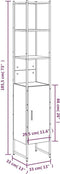 vidaXL - Badkamerkast - 33x33x185,5 - cm - bewerkt - hout - sonoma - eikenkleurig