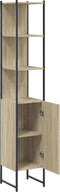 vidaXL - Badkamerkast - 33x33x185,5 - cm - bewerkt - hout - sonoma - eikenkleurig