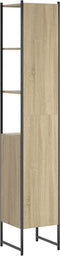 vidaXL - Badkamerkast - 33x33x185,5 - cm - bewerkt - hout - sonoma - eikenkleurig