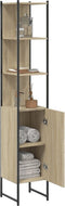 vidaXL - Badkamerkast - 33x33x185,5 - cm - bewerkt - hout - sonoma - eikenkleurig