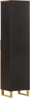 vidaXL - Badkamerkast - 38x33,5x160 - cm - massief - mangohout - bruin - en - zwart
