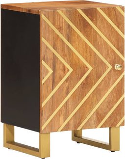 vidaXL - Badkamerkast - 38x33,5x58 - cm - massief - mangohout - bruin - en - zwart