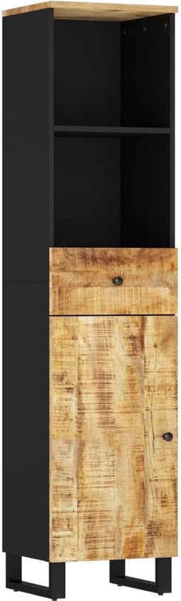 vidaXL - Badkamerkast - 38x33x160 - cm - massief - mangohout