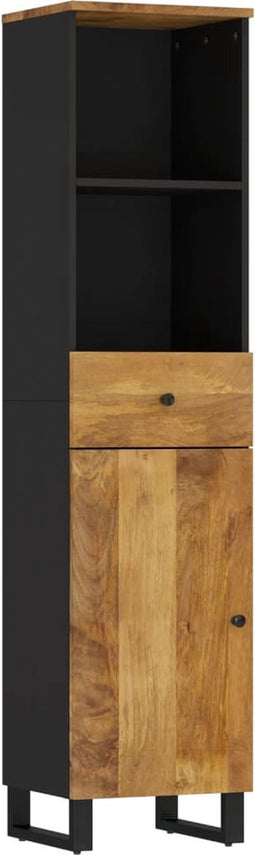vidaXL - Badkamerkast - 38x33x160 - cm - massief - mangohout