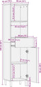 vidaXL - Badkamerkast - 38x33x160 - cm - massief - mangohout - zwart