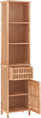 vidaXL - Badkamerkast - 42x29x182 - cm - massief - walnotenhout
