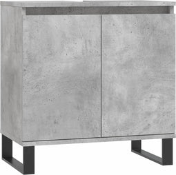 vidaXL - Badkamerkast - 58x33x60 - cm - bewerkt - hout - betongrijs