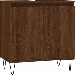 vidaXL - Badkamerkast - 58x33x60 - cm - bewerkt - hout - bruin - eikenkleur