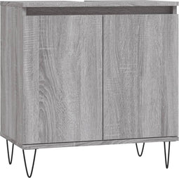 vidaXL - Badkamerkast - 58x33x60 - cm - bewerkt - hout - grijs - sonoma - eikenkleurig