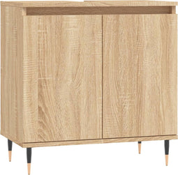 vidaXL - Badkamerkast - 58x33x60 - cm - bewerkt - hout - sonoma - eikenkleurig