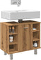 vidaXL - Badkamerkast - 60x32x53,5 - cm - bewerkt - hout - artisanaal - eikenkleur