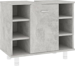 vidaXL - Badkamerkast - 60x32x53,5 - cm - bewerkt - hout - betongrijs