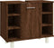 vidaXL - Badkamerkast - 60x32x53,5 - cm - bewerkt - hout - bruin - eikenkleur