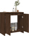 vidaXL - Badkamerkast - 60x33x61 - cm - bewerkt - hout - bruin - eikenkleur