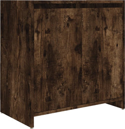 vidaXL - Badkamerkast - 60x33x61 - cm - bewerkt - hout - gerookt - eikenkleurig