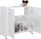 vidaXL - Badkamerkast - 60x33x61 - cm - spaanplaat - hoogglans - wit