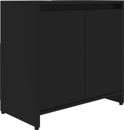 vidaXL - Badkamerkast - 60x33x61 - cm - spaanplaat - zwart