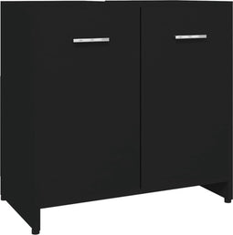 vidaXL - Badkamerkast - 60x33x61 - cm - spaanplaat - zwart