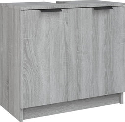 vidaXL - Badkamerkast - 64,5x33,5x59 - cm - bewerkt - hout - grijs - sonoma - eiken