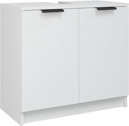 vidaXL - Badkamerkast - 64,5x33,5x59 - cm - bewerkt - hout - wit