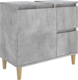 vidaXL - Badkamerkast - 65x33x60 - cm - bewerkt - hout - betongrijs