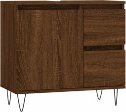 vidaXL - Badkamerkast - 65x33x60 - cm - bewerkt - hout - bruin - eikenkleur