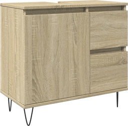 vidaXL - Badkamerkast - 65x33x60 - cm - bewerkt - hout - sonoma - eikenkleurig