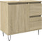 vidaXL - Badkamerkast - 65x33x60 - cm - bewerkt - hout - sonoma - eikenkleurig