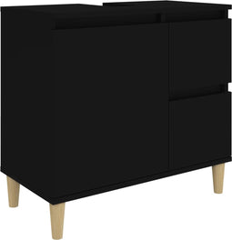 vidaXL - Badkamerkast - 65x33x60 - cm - bewerkt - hout - zwart