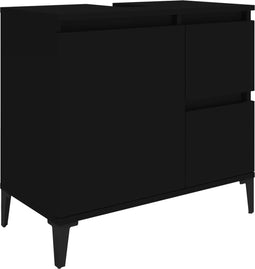 vidaXL - Badkamerkast - 65x33x60 - cm - bewerkt - hout - zwart