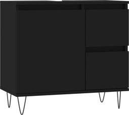 vidaXL - Badkamerkast - 65x33x60 - cm - bewerkt - hout - zwart