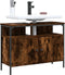 vidaXL - Badkamerkast - 80x30x60 - cm - bewerkt - hout - gerookt - eikenkleurig