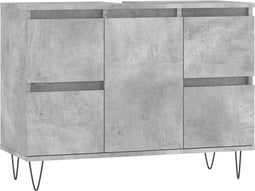 vidaXL - Badkamerkast - 80x33x60 - cm - bewerkt - hout - betongrijs