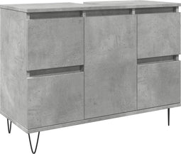 vidaXL - Badkamerkast - 80x33x60 - cm - bewerkt - hout - betongrijs