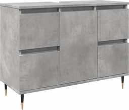 vidaXL - Badkamerkast - 80x33x60 - cm - bewerkt - hout - betongrijs