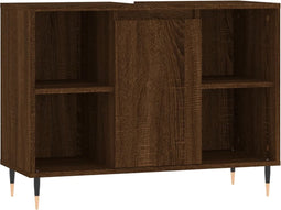 vidaXL - Badkamerkast - 80x33x60 - cm - bewerkt - hout - bruin - eikenkleur