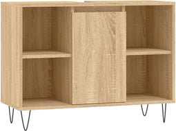 vidaXL - Badkamerkast - 80x33x60 - cm - bewerkt - hout - sonoma - eikenkleurig