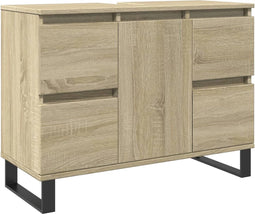 vidaXL - Badkamerkast - 80x33x60 - cm - bewerkt - hout - sonoma - eikenkleurig