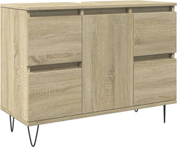 vidaXL - Badkamerkast - 80x33x60 - cm - bewerkt - hout - sonoma - eikenkleurig