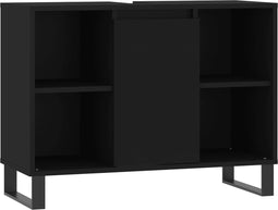 vidaXL - Badkamerkast - 80x33x60 - cm - bewerkt - hout - zwart