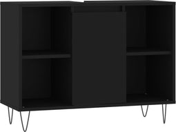 vidaXL - Badkamerkast - 80x33x60 - cm - bewerkt - hout - zwart