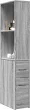 vidaXL - Badkamerkast - smal - met - wielen - bewerkt - hout - grijs - sonoma - eiken