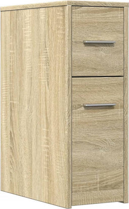 vidaXL - Badkamerkast - smal - met - wielen - bewerkt - hout - sonoma - eikenkleurig