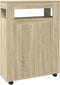 vidaXL - Badkamerkast - smal - met - wielen - bewerkt - hout - sonoma - eikenkleurig