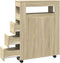 vidaXL - Badkamerkast - smal - met - wielen - bewerkt - hout - sonoma - eikenkleurig