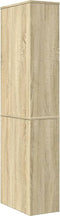 vidaXL - Badkamerkast - smal - met - wielen - bewerkt - hout - sonoma - eikenkleurig