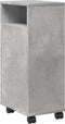 vidaXL - Badkamerkast - smal - met - wielen - bewerkt - hout - betongrijs
