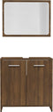 vidaXL - Badkamermeubelset - bewerkt - hout - bruin - eikenkleur