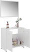 vidaXL - Badkamermeubelset - bewerkt - hout - hoogglans - wit
